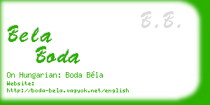 bela boda business card