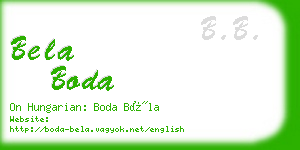 bela boda business card